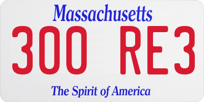 MA license plate 300RE3