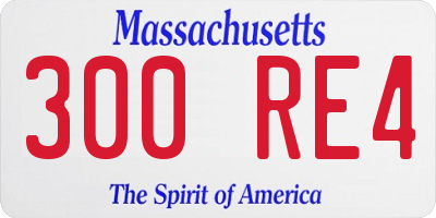 MA license plate 300RE4