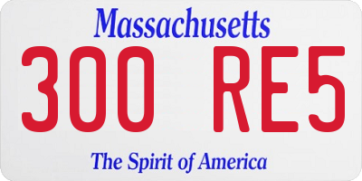 MA license plate 300RE5
