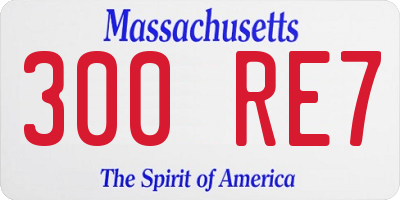 MA license plate 300RE7