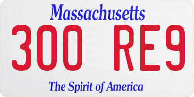 MA license plate 300RE9