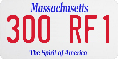 MA license plate 300RF1