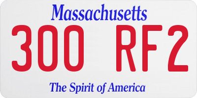 MA license plate 300RF2