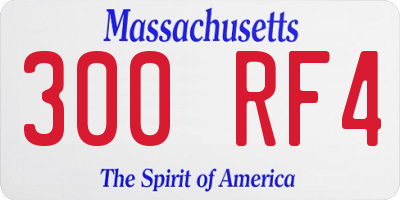 MA license plate 300RF4