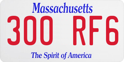 MA license plate 300RF6