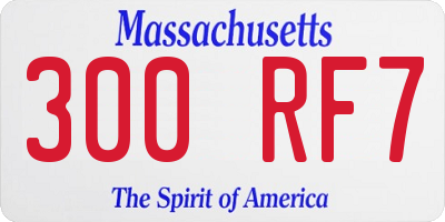 MA license plate 300RF7