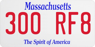 MA license plate 300RF8