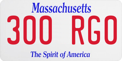 MA license plate 300RG0