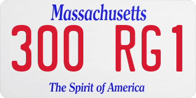 MA license plate 300RG1