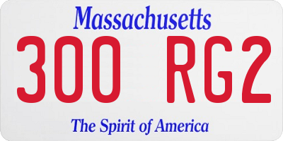MA license plate 300RG2