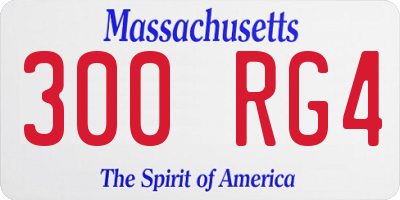 MA license plate 300RG4