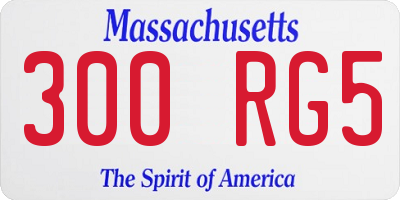 MA license plate 300RG5