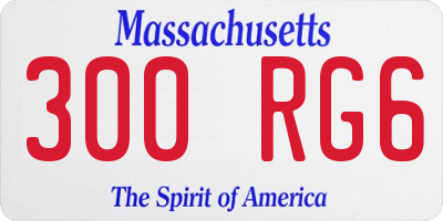 MA license plate 300RG6