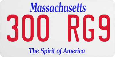 MA license plate 300RG9