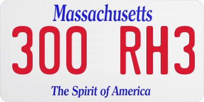 MA license plate 300RH3
