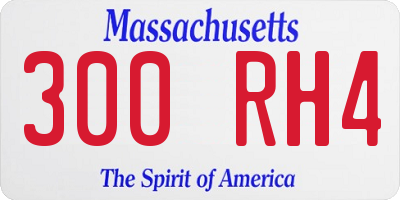 MA license plate 300RH4