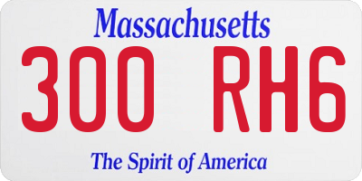 MA license plate 300RH6