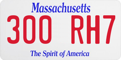 MA license plate 300RH7