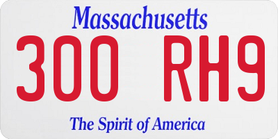 MA license plate 300RH9