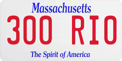 MA license plate 300RI0