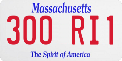 MA license plate 300RI1
