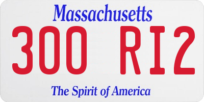 MA license plate 300RI2