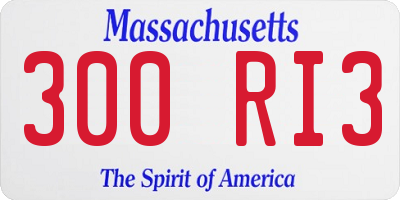 MA license plate 300RI3