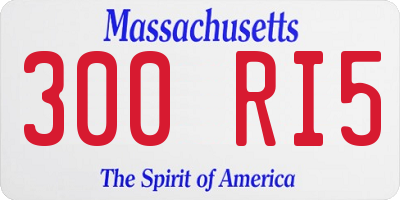 MA license plate 300RI5