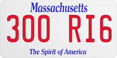 MA license plate 300RI6