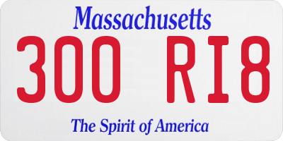 MA license plate 300RI8