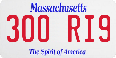 MA license plate 300RI9