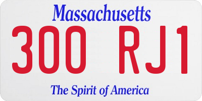MA license plate 300RJ1