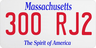 MA license plate 300RJ2