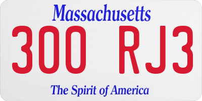 MA license plate 300RJ3