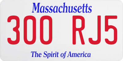 MA license plate 300RJ5