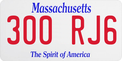 MA license plate 300RJ6