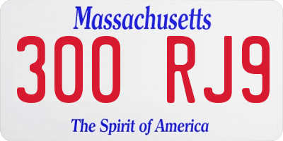 MA license plate 300RJ9