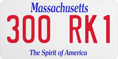 MA license plate 300RK1