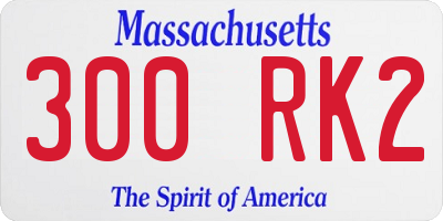 MA license plate 300RK2