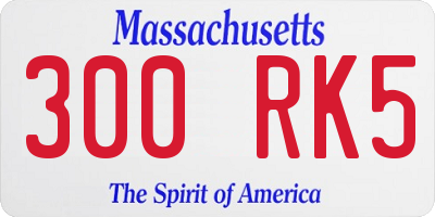 MA license plate 300RK5