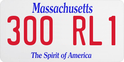 MA license plate 300RL1