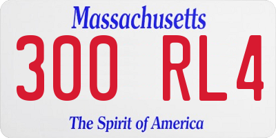 MA license plate 300RL4