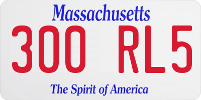 MA license plate 300RL5