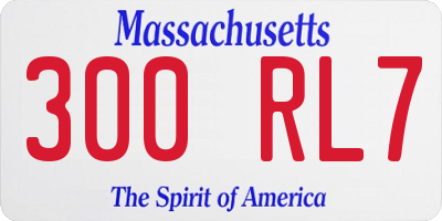 MA license plate 300RL7