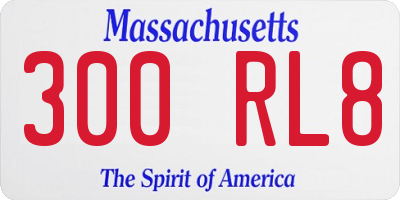 MA license plate 300RL8
