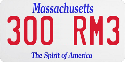 MA license plate 300RM3