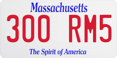 MA license plate 300RM5