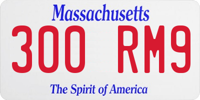 MA license plate 300RM9