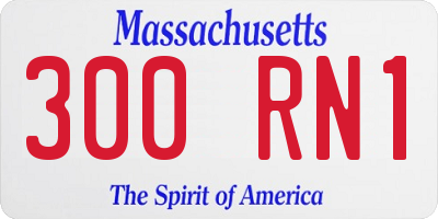 MA license plate 300RN1