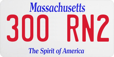 MA license plate 300RN2